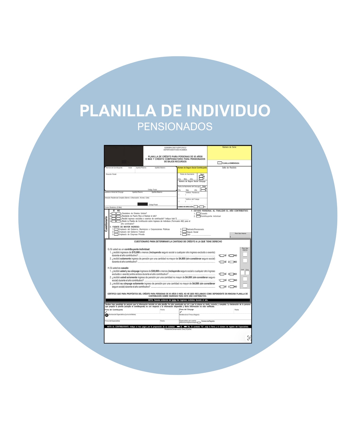 Planilla de Individuo- Pensionados